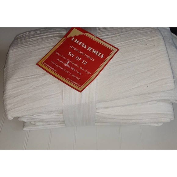 Utopia Towels Flour Sack 12 pack New 28x28 Farmhouse - Picture 3 of 6